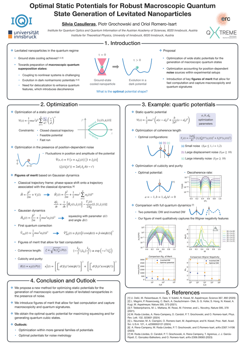 Poster: Optimal Static Potentials for Robust Macroscopic Quantum State Generation of Levitated Nanoparticles by Silvia Casulle, University of Innsbruck